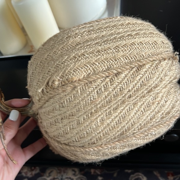 Natural Fiber set of 2 Pumpkins - Picture 5 of 7